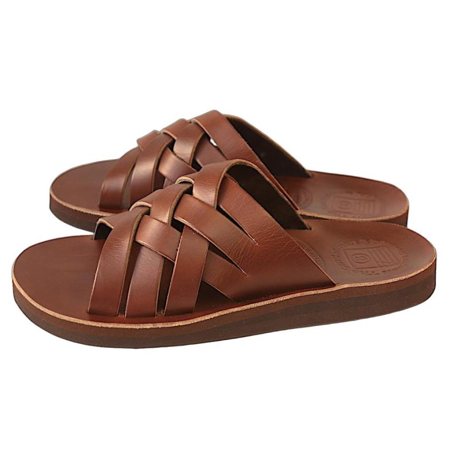 サンダルマン THE SANDALMAN メンズ ウィーブ クロムエクセルレザー サンダル ブラウン アメリカ製 2026年 新入荷商品の画像