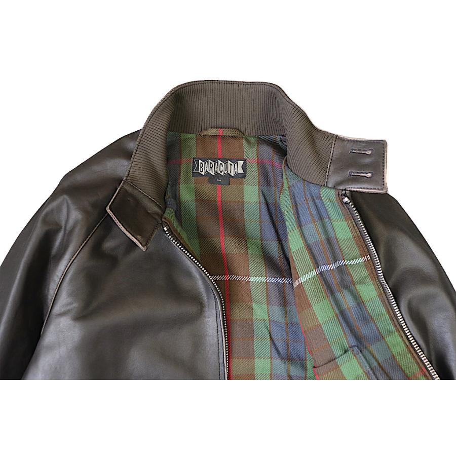 ★美品 90s ラルフローレン★レザー G9 ハリントン バラクータ ジャケット BARACUTA（バラクータ） BARACUTA 9 レザー フェイドブラック(焦茶系