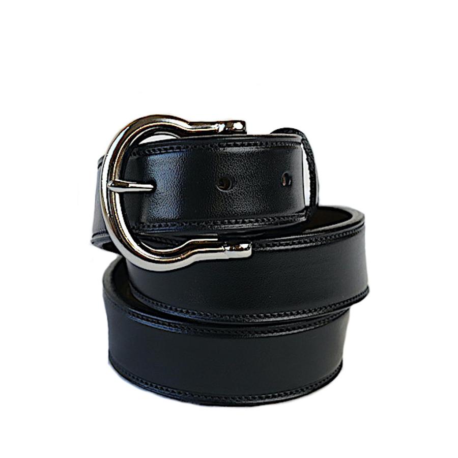 トリーレザー TORY LEATHER 2402 1 1/4 インチ メンズ ブライドル レザー ダブル & ステッチ ベルト ブラック アメリカ製 | TORY LEATHER