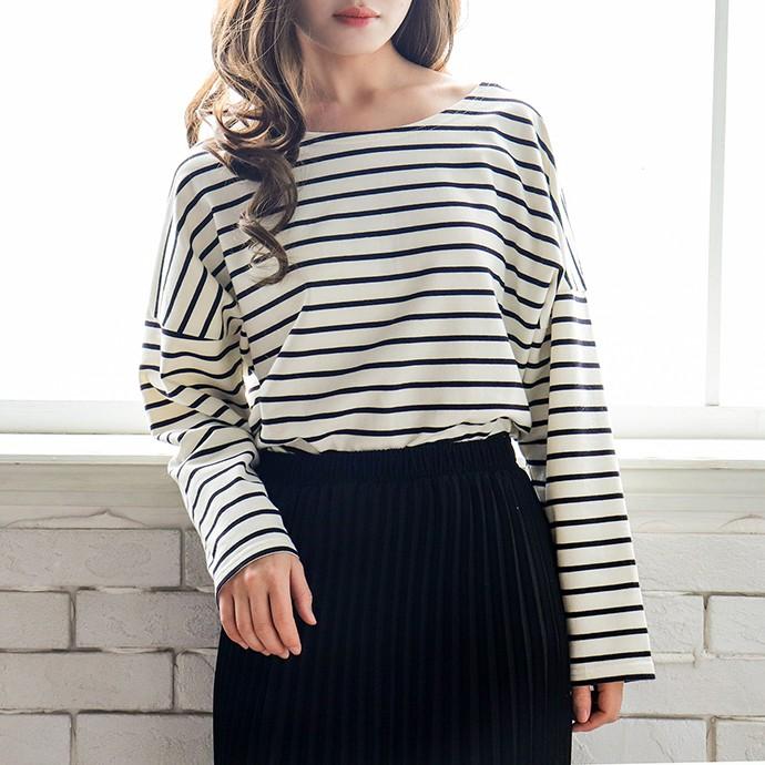 定番 ボーダー 綿 長袖 カットソー トップス レディース