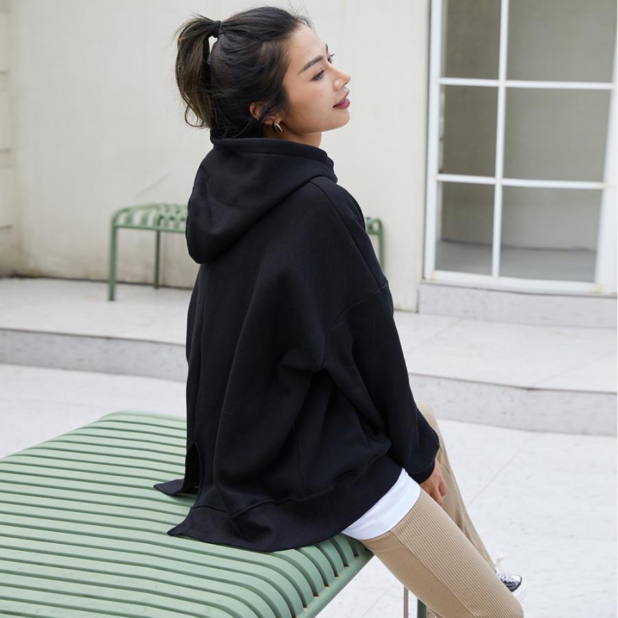 裏毛バックスリットパーカー レディース トップス パーカー プル