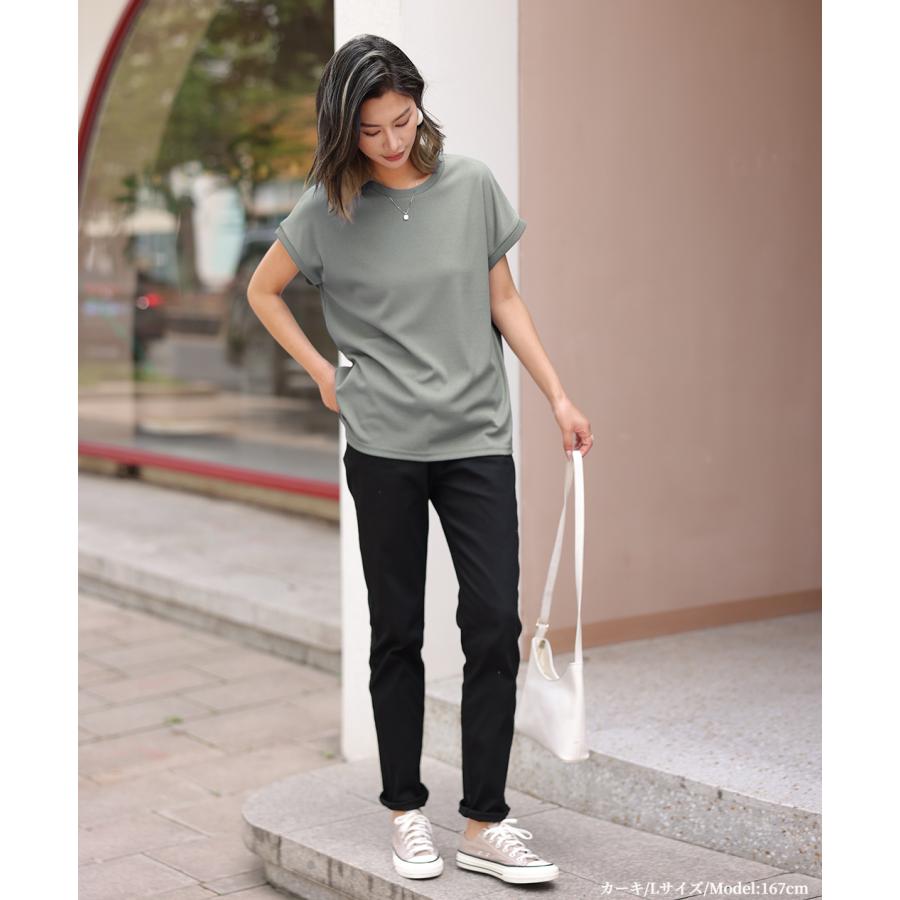 定番 綿Tシャツ フレンチスリーブT 半袖Tシャツ レディース Uネック 汗