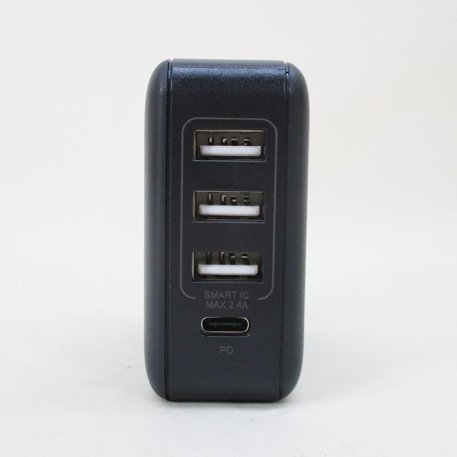 AC充電器 4ポート PD32w AC-USB充電  Type-C/A ブラック Lazos L-AC4-B/0309｜henetjigyoubu｜03
