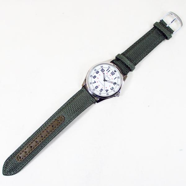 同梱可能 シチズン ファルコン 腕時計 日本製ムーブメント ナイロン/革ベルト オリーブ/白 QB38-304 メンズ 紳士｜henetjigyoubu｜02