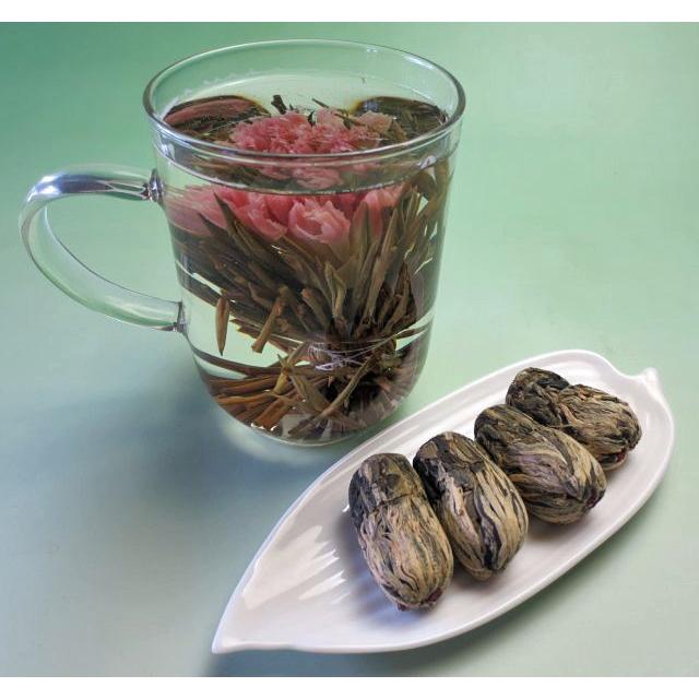 花咲くお茶】万紫千紅（工芸茶）4個 気軽な母の日ギフトに最適 : 中国