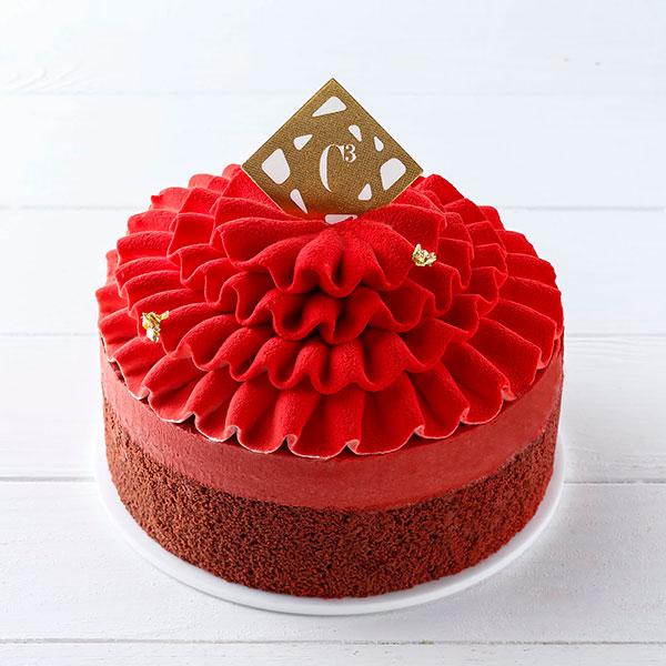 ケーキ 誕生日ケーキ 敬老の日 2026 お菓子 ギフト スイーツ プレゼント C3 ※同梱不可 フラワーケーキ＜ショコラ＆フレーズ＞ 12cm 4号 CFC-30FG △ ※同梱不可 | C3シーキューブ