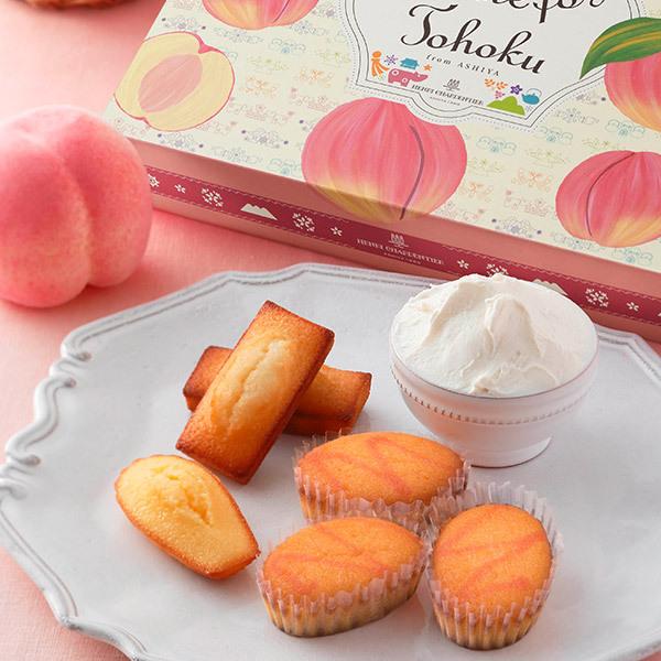 お中元 2022 スイーツ プレゼント ギフト お菓子 焼き菓子 スマイルフォー東北 ケークフロマージュアソート 桃 21コ入 お届けは8/31まで|アンリ・シャルパンティエ|02
