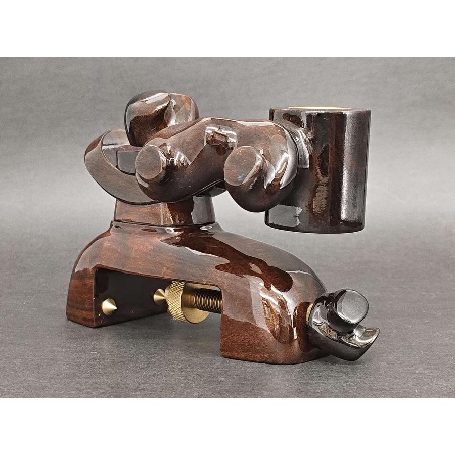 へら用品 逍遥工房 工房モデル 黒柿 玉置用万力 弓型 中型 型番cz03