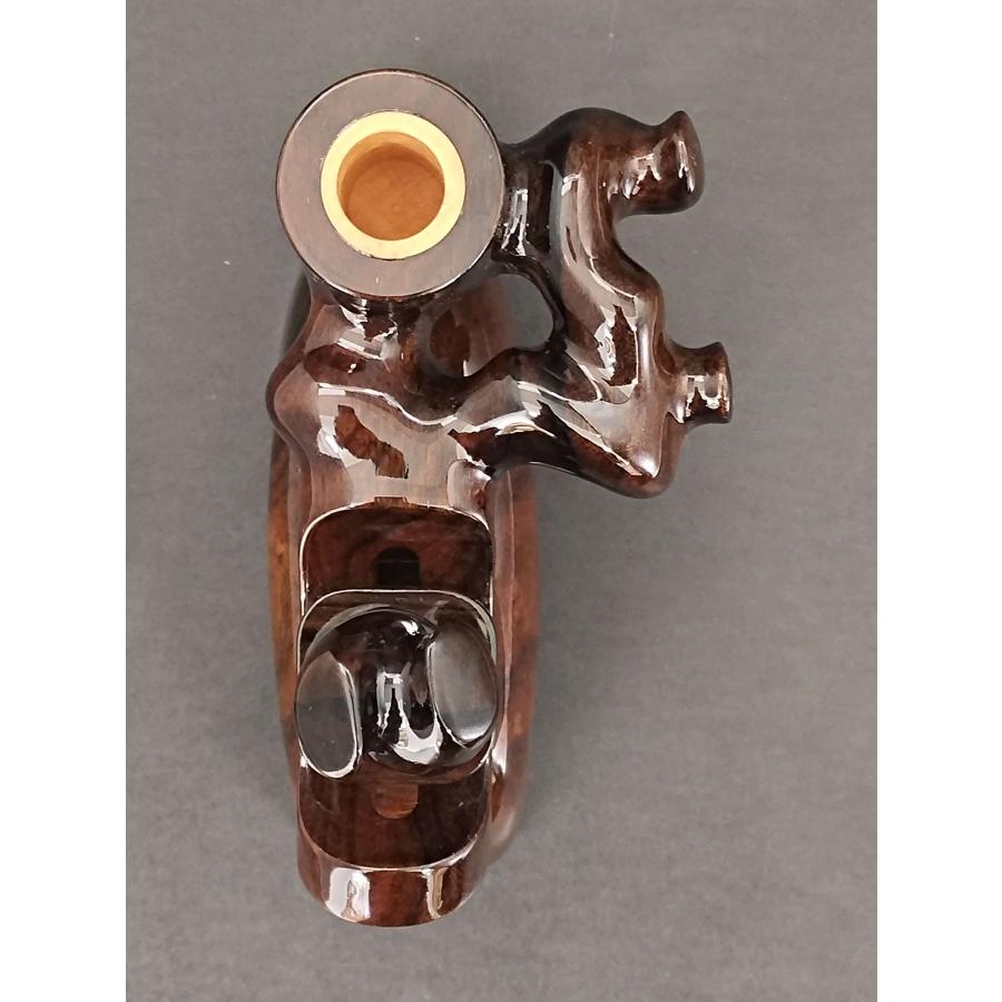 へら用品 逍遥工房 工房モデル 黒柿 玉置用万力 弓型 中型 型番cz03