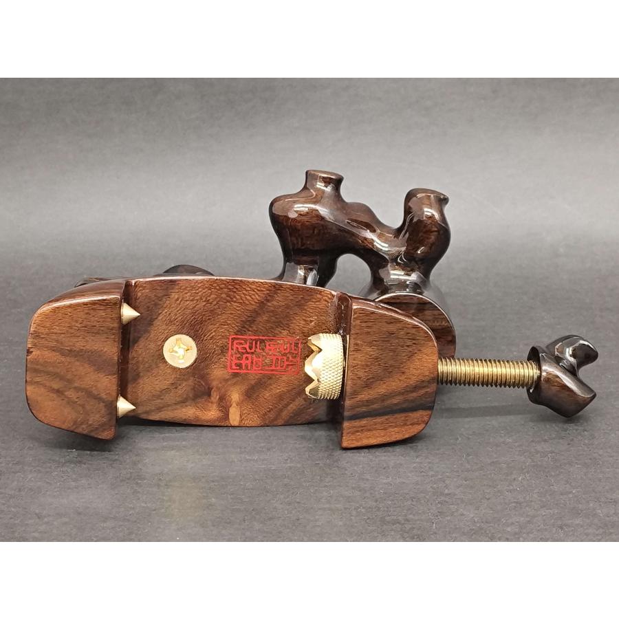 へら用品 逍遥工房 工房モデル 黒柿 玉置用万力 弓型 中型 型番cz03