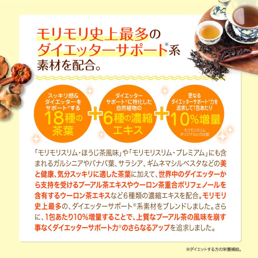 【公式】 黒モリモリスリム 10日分 （5.5g × 10包 ） プーアル茶 風味 ティーバッグ [ スッキリ まろやかな 味 18種の茶葉 6種の濃縮エキス 配合 国内製造 ]｜herb-kenko-honpo｜04