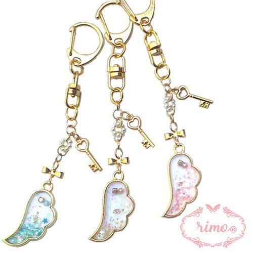 天使の羽チャーム 1個入り キーホルダー プレゼントに人気 メール便
