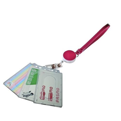 定形外郵便限定 送料無料 Ic Idカード パスケース 3枚 革 リール付ストラップ 通学 通勤 定期入れ カードケース パスモ スイカ Ic 0015 2 創作革工房 エルブ 通販 Yahoo ショッピング