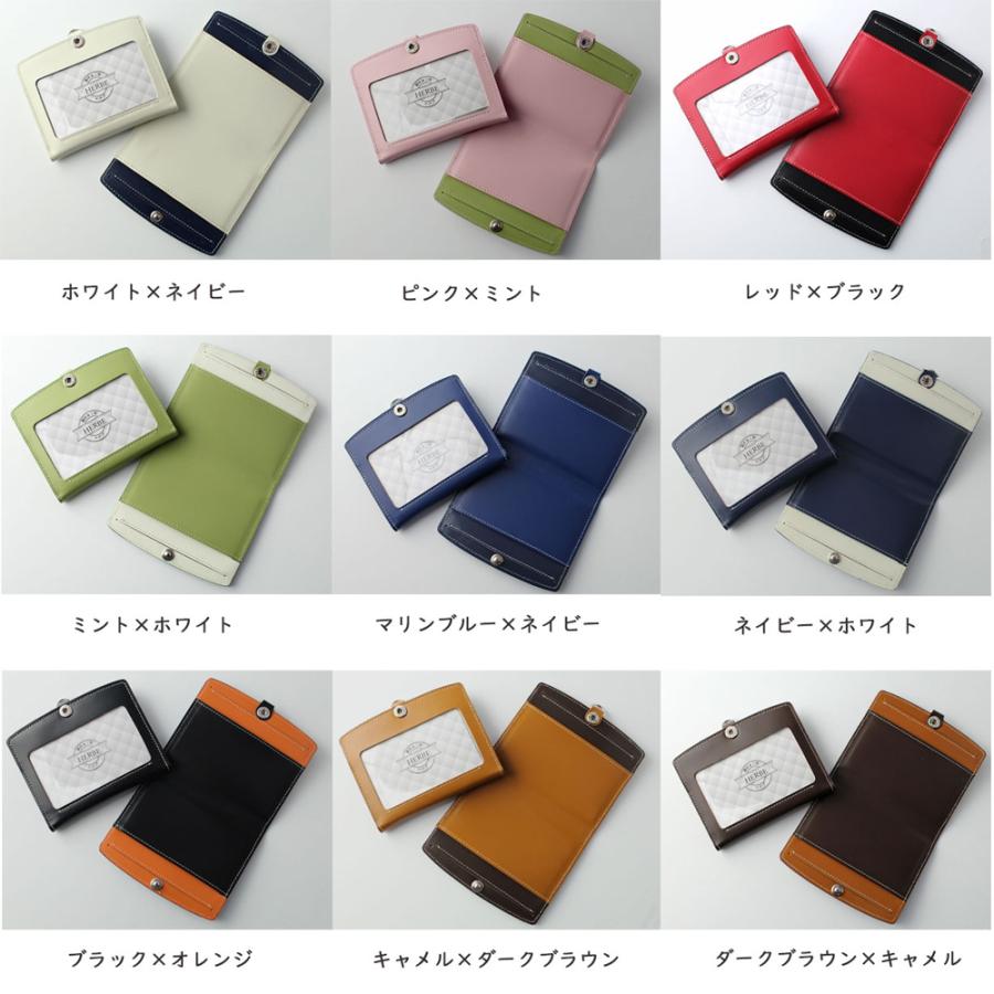 INI パスケース セット 定形外郵便限定 送料無料 牛革 名刺が入れられる リバーシブル 革パス