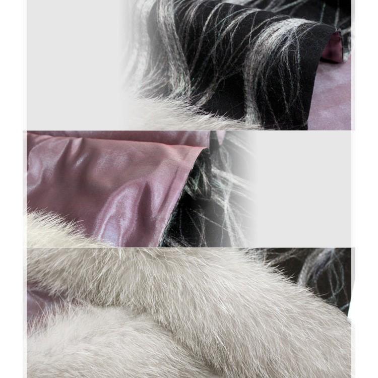 ブルーフロストフォックス ファー トリミング カシミヤ混 ストール