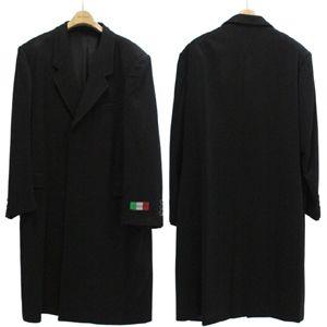 カシミヤ混素材 メンズフォーマルロングコート/ブラックの画像
