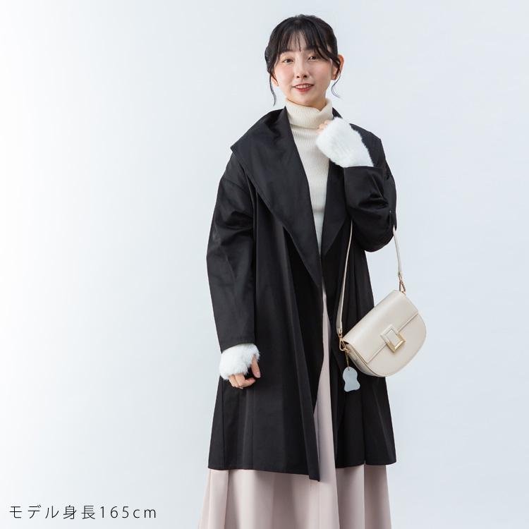 Anna Nicola（アンナニコラ） ロングコート ブラック マント 薄手