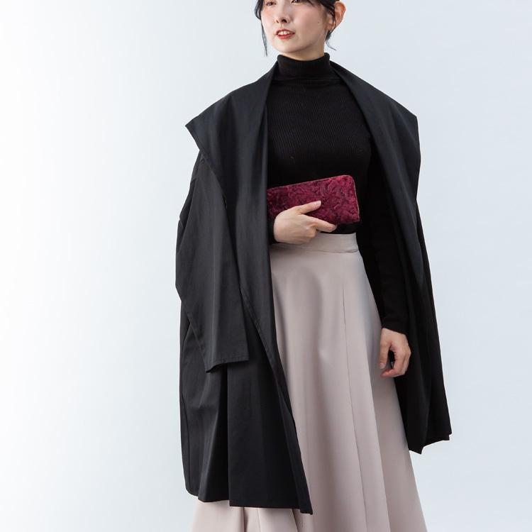 Anna Nicola（アンナニコラ） ロングコート ブラック マント 薄手