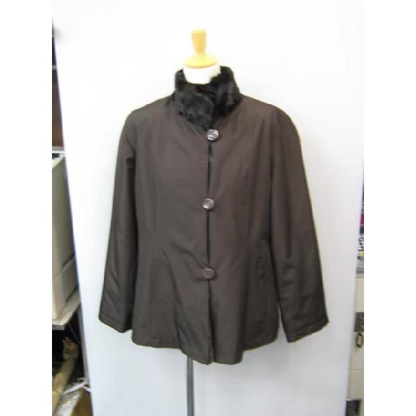 ウィーゼル ファー ・ シルク リバーシブル ジャケット ブラウン