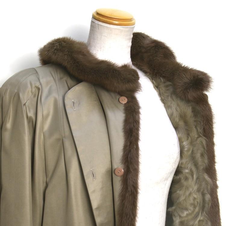 チキャンラム ファー ライナー ・ ミンク 襟 シルク 3way ロング