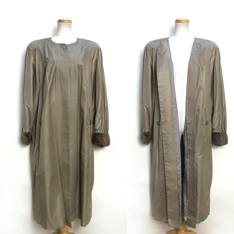 チキャンラム ファー ライナー ・ ミンク 襟 シルク 3way ロング