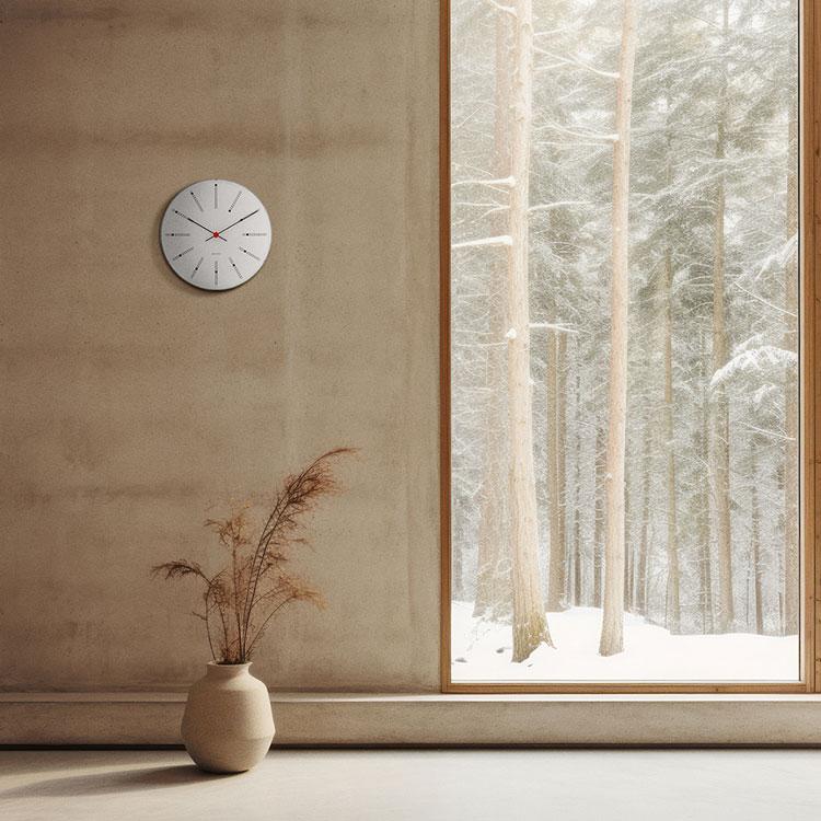 Arne Jacobsen アルネヤコブセン Bankers Wall clock インテリア バンカーズウォールクロック 壁掛け時計 ホワイト ブラック 43630 43636 21cm｜herbette｜08