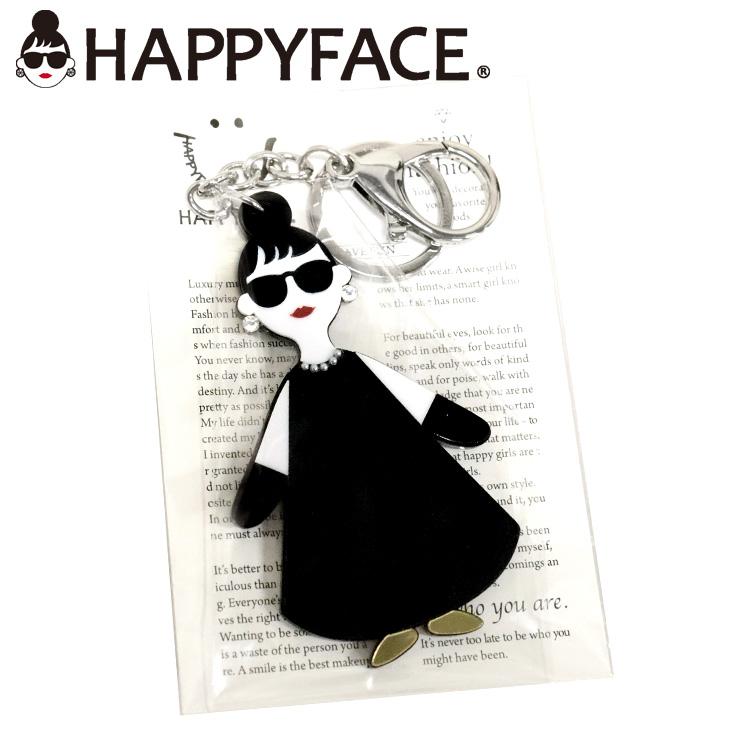 キーホルダー バッグチャーム HAPPY FACE サングラス LADY 全身 セレブ