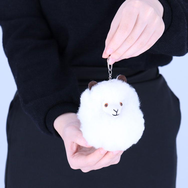 アルパカ ファー チャーム ストラップ バッグチャーム キーホルダー