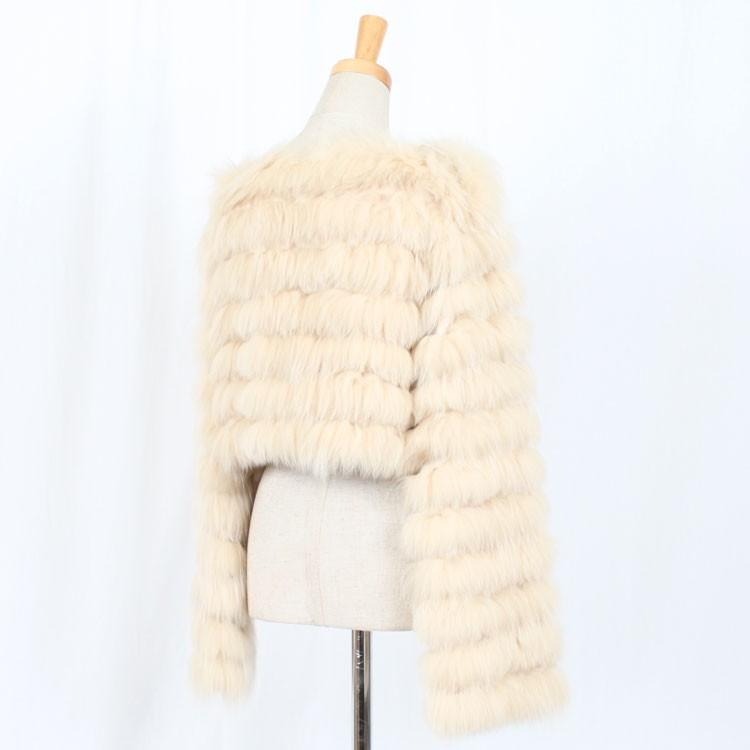 ブルーフォックス ファー ジャケット ベージュ : エルベートブルー