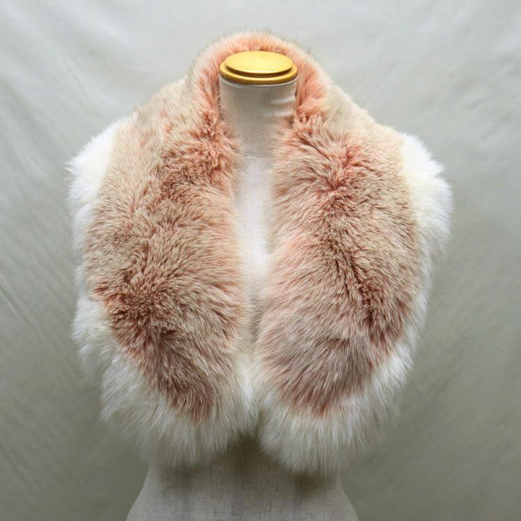 ブルーフォックス ホワイトフォックス ファー ストール ピンク
