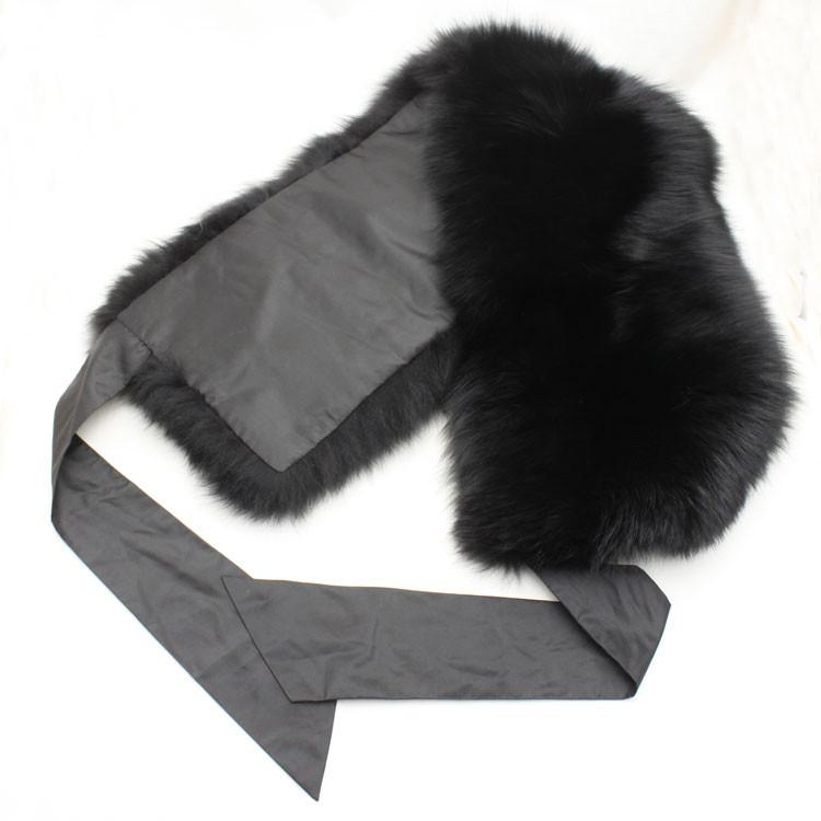 セール マフラー ブルーフォックス ファー 大判 ティペット リボン付