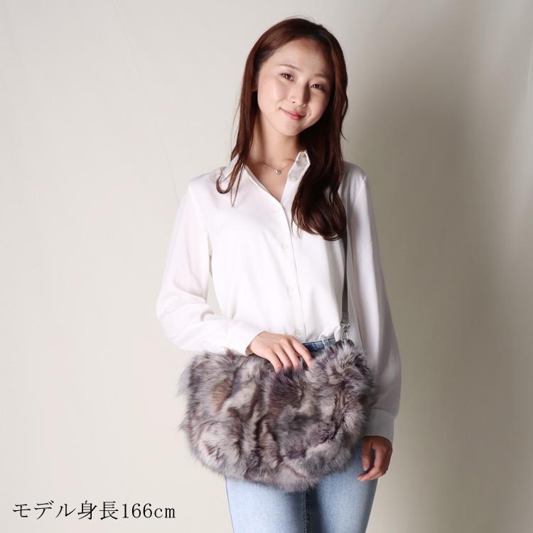 ギリシャからの逸品 フォックス ファー クロワッサンバッグ 3wayバッグ