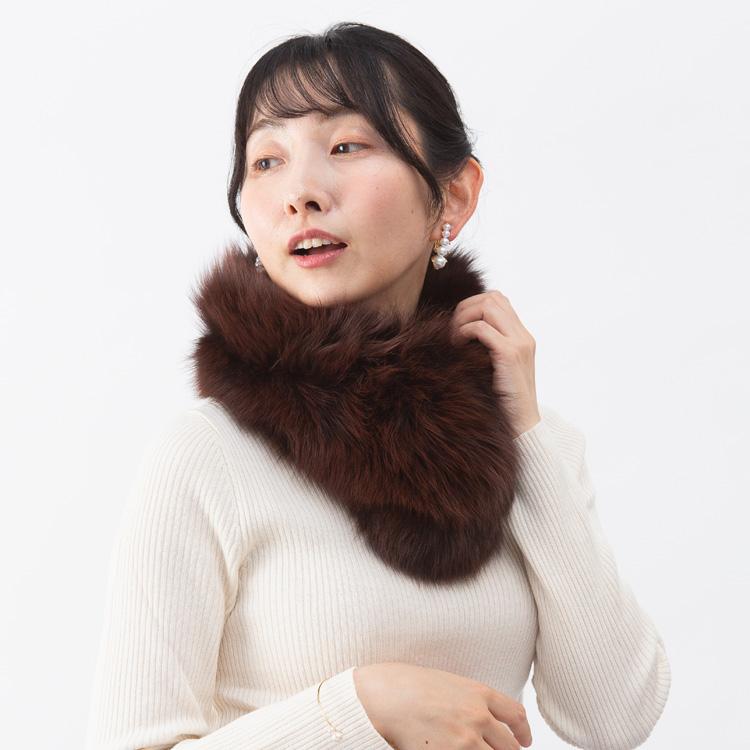 マフラー 日本製 SAGA サガ フォックス ファー リアルファー 秋 冬