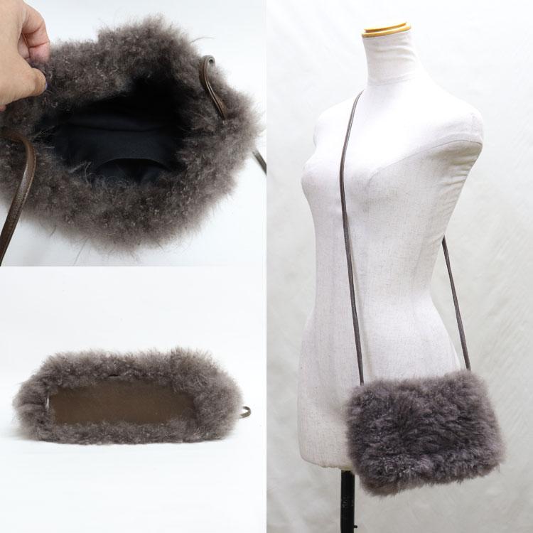 カシミヤファー ふわふわ ポシェット 斜め掛け ミニバッグ レディース ギフト プレゼントの画像