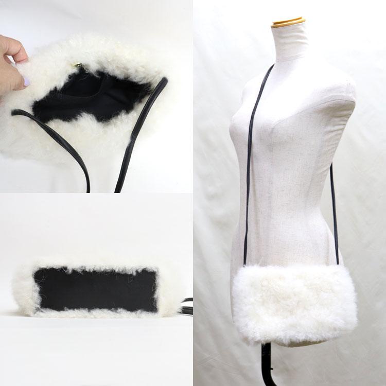 カシミヤファー ふわふわ ポシェット 斜め掛け ミニバッグ レディース ギフト プレゼントの画像