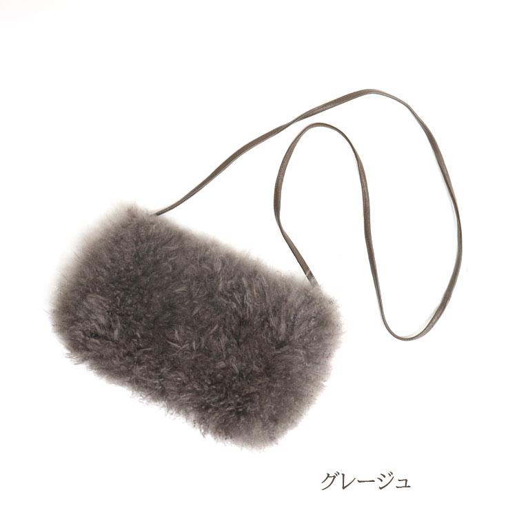 カシミヤファー ふわふわ ポシェット 斜め掛け ミニバッグ レディース ギフト プレゼントの画像