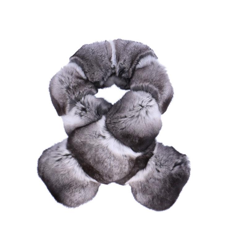 キメ細かい手触りの極上 チンチラ ファー マフラー ナチュラル