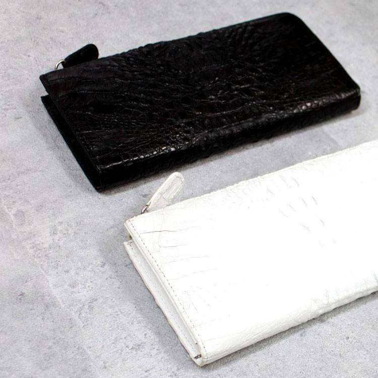 長財布 カイマン レザー L字ファスナー ヘッド ワニ革 本革 お種 長財布 カイマン レザー L字ファスナー ヘッド ワニ革 本革 お種
