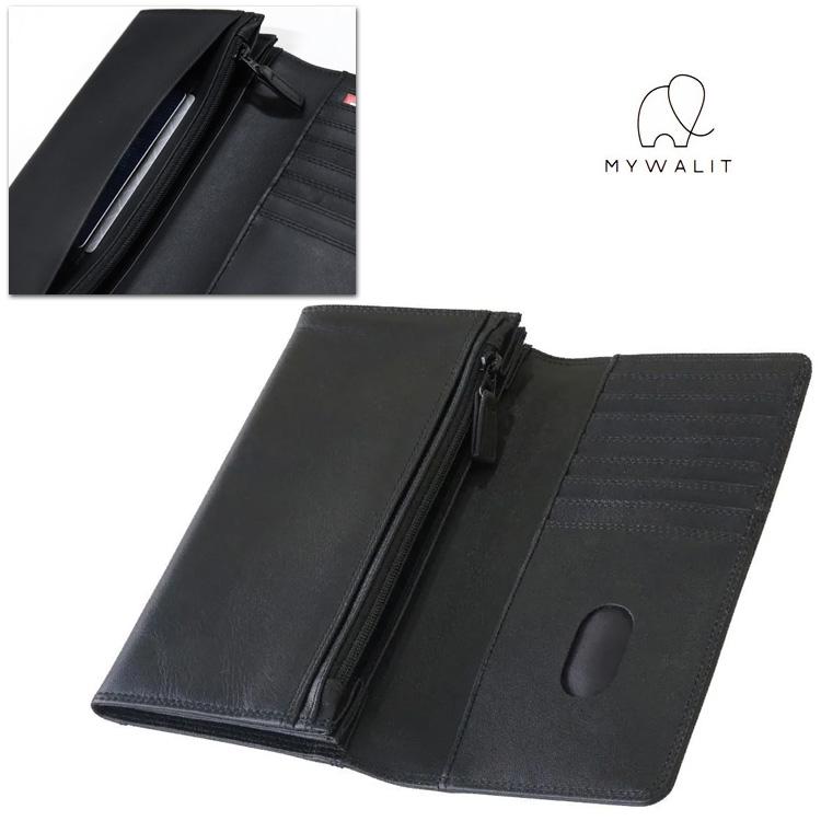 長財布 日本限定 mywalit RFID ブラック レザー 財布 スキミング防止