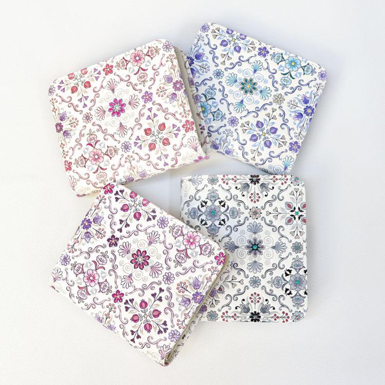 財布 二つ折り L字ファスナー オリエント 柄 江戸小紋 サイフ 2つ折り