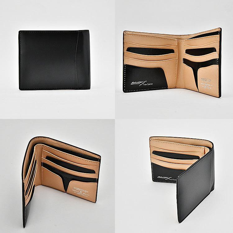 コードバン 二つ折り財布 本革 コンパクト 小さい 財布 メンズ レザー 馬革 ギフト プレゼント CORDOVAN コードバンベーシック お種銭付の画像