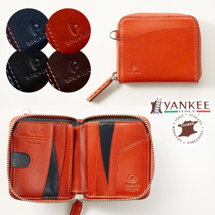 二つ折り 財布 お種銭付 YANKEE ヤンキー カジュアル 本革 ラウンド