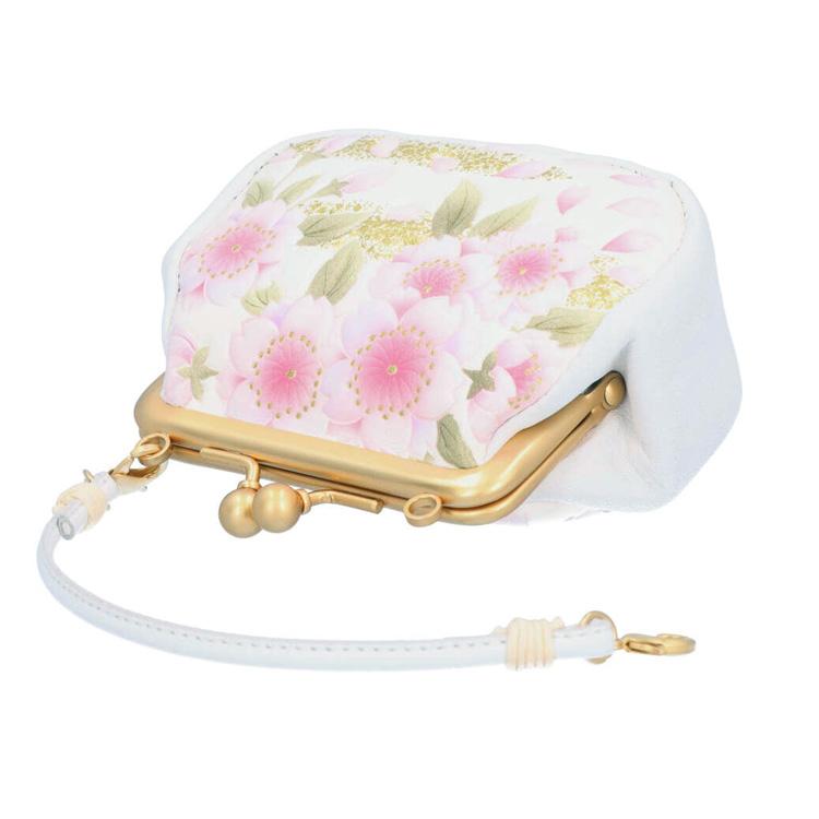 がま口 コインケース 浅草文庫 友禅染 小銭入れ 手紐付 金彩