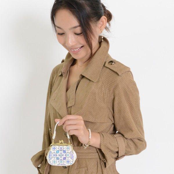 浅草文庫　手紐付きがま口　オリエント柄　友禅　シャイニーワイン Amazon | 【 浅草文庫 】 友禅染 手紐付 がま口 コインケース 小銭入れ
