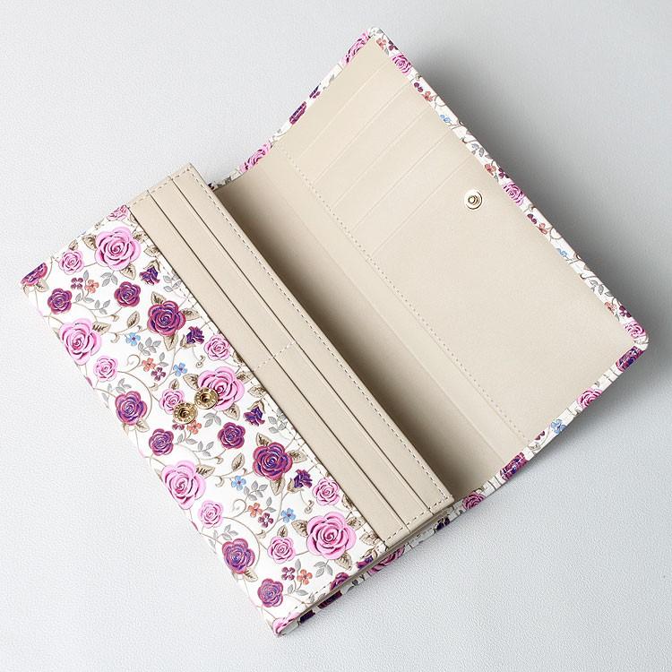 浅草文庫 財布 長財布 お種銭付 かぶせ 薔薇 バラ ばら 柄 江戸小紋  