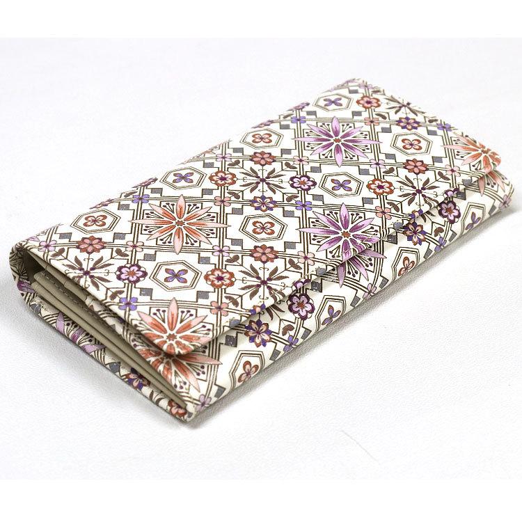 浅草文庫 財布 長財布 かぶせ お種銭付 花菱 はなびし 柄 江戸