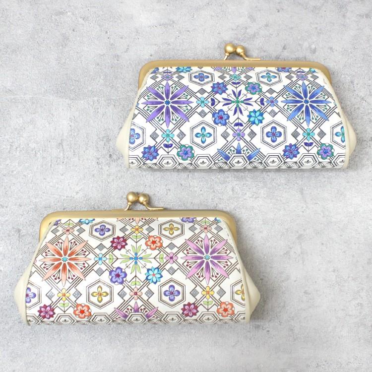 浅草文庫 財布 親子 がま口 ミニ お種銭付 花菱 はなびし 柄 コイン