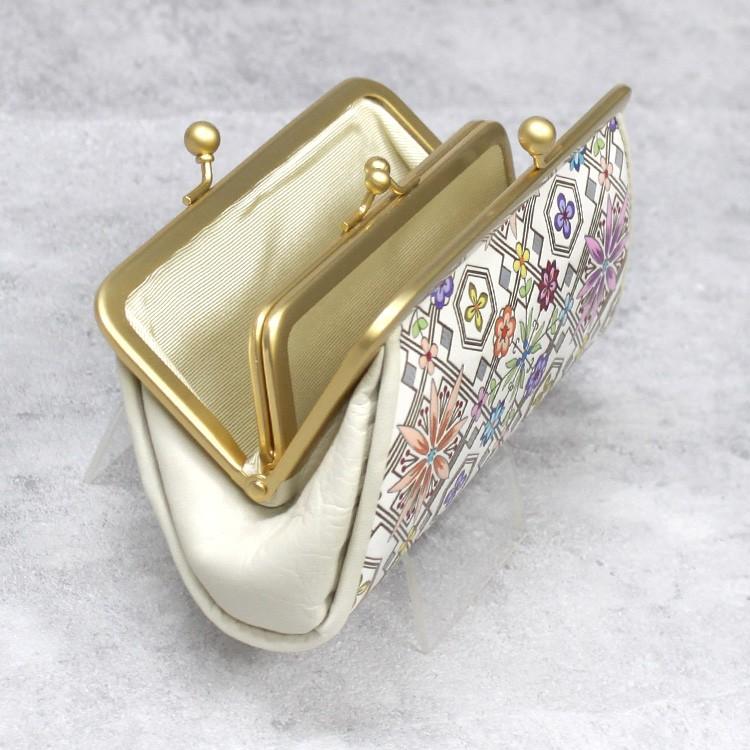 浅草文庫 財布 親子 がま口 ミニ お種銭付 花菱 はなびし 柄 コイン