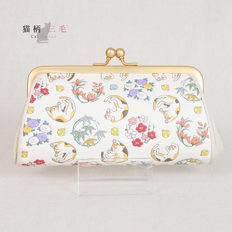 浅草文庫 コインケース 親子 がま口 猫 ねこ 柄 小銭入れ 財布 お種銭