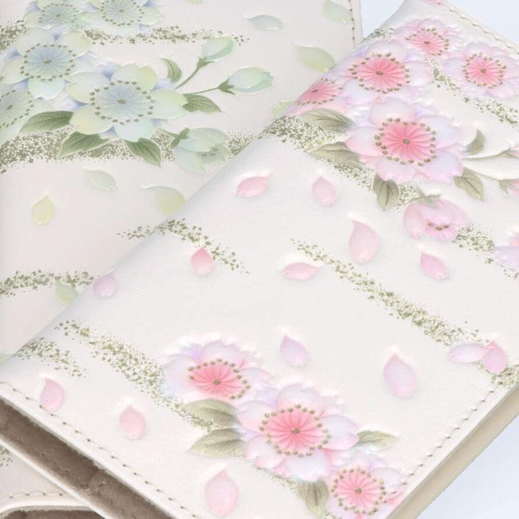 未使用　浅草文庫　スマホケース　八重桜 浅草文庫 スマホケース 友禅染 金彩八重桜 やえざくら スマートフォン